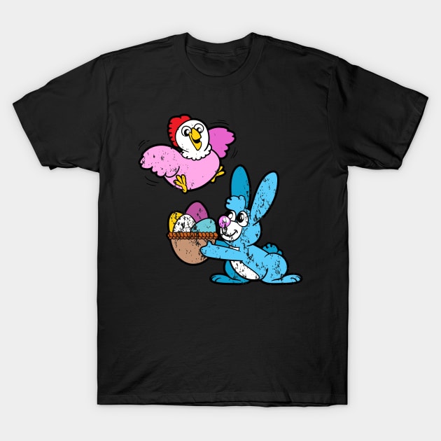 Retro Vintage Grunge Easter Bunny T-Shirt by happyeasterbunny